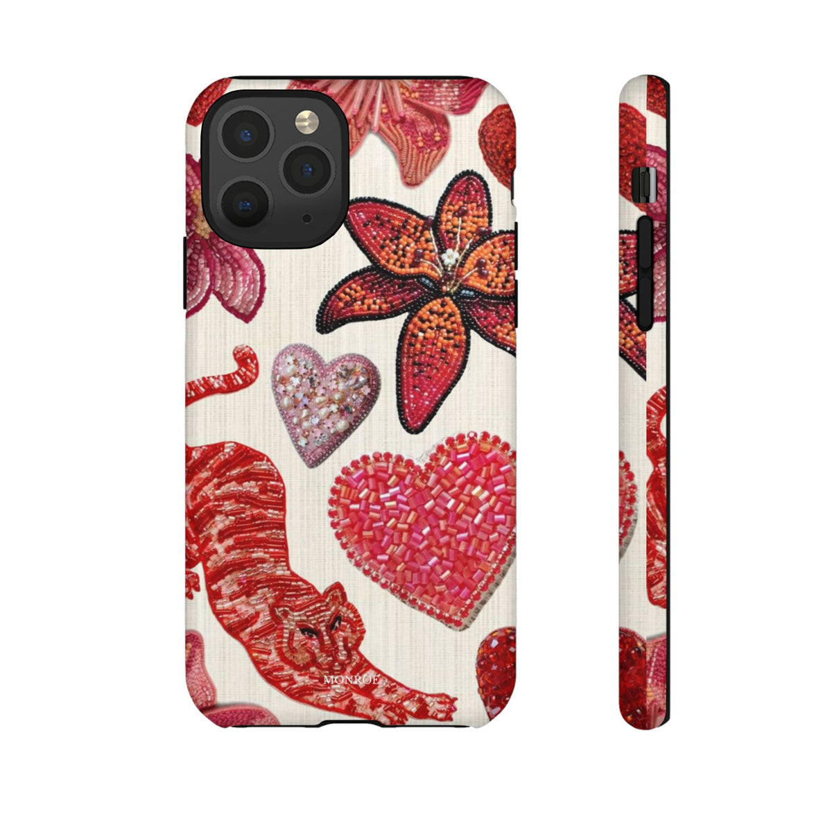 Floral & Heart Pattern Tough Case
