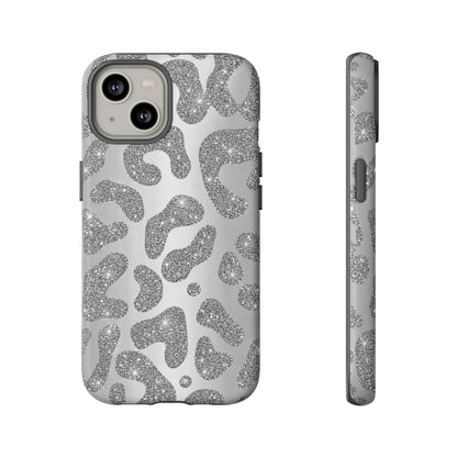Silver Glitter Leopard Tough Case