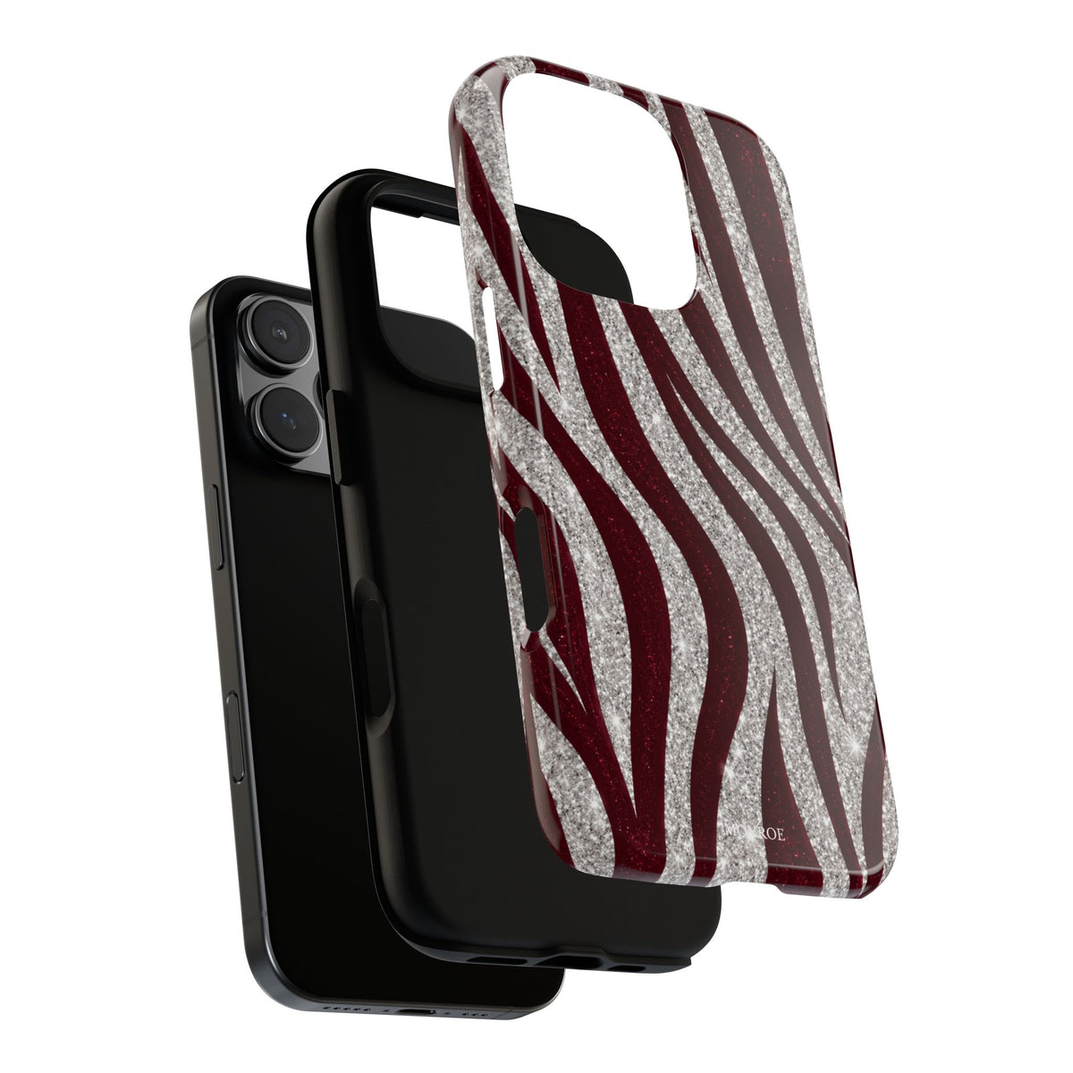 Burgundy Zebra Glitter Tough Case