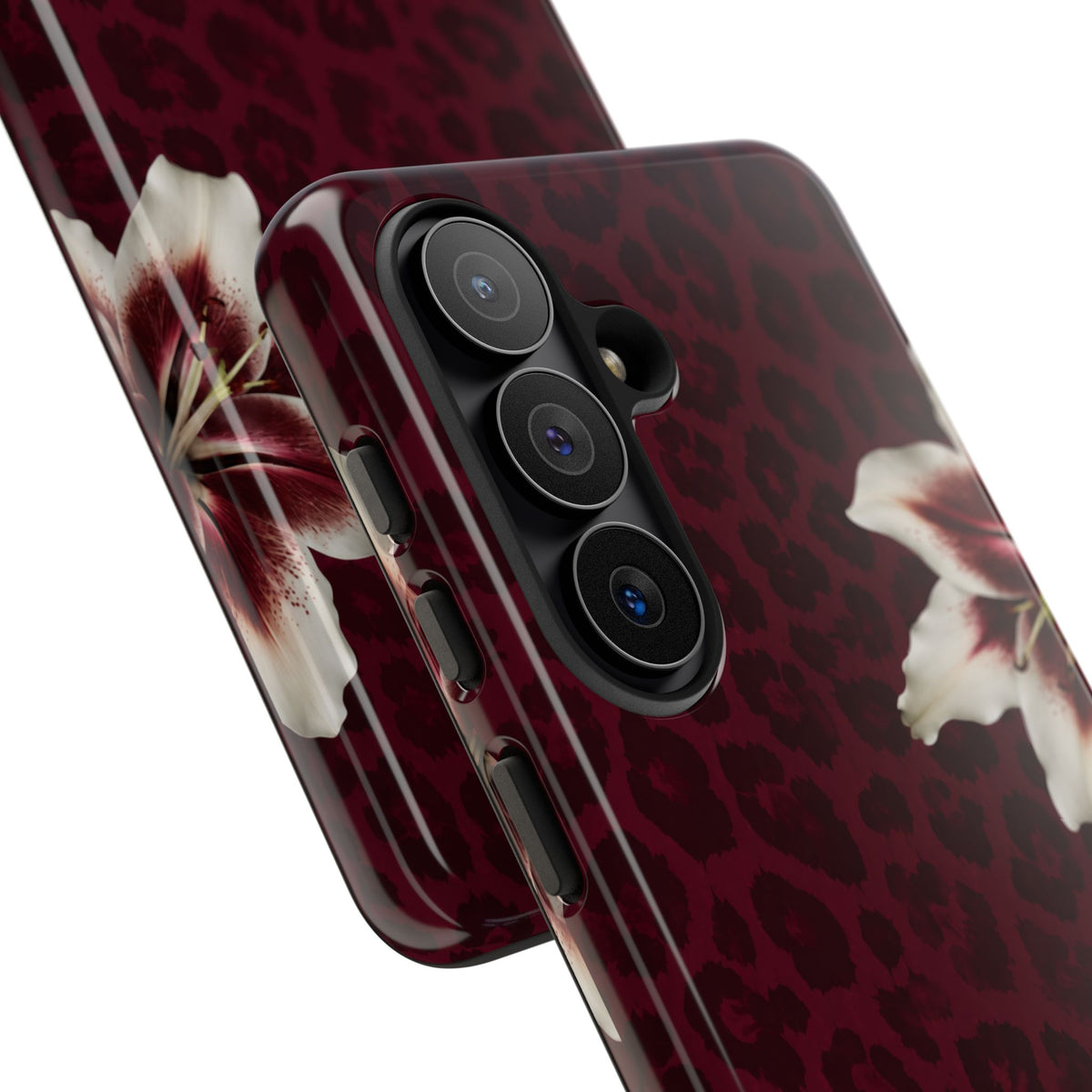 Burgundy Lily Leopard Tough Case