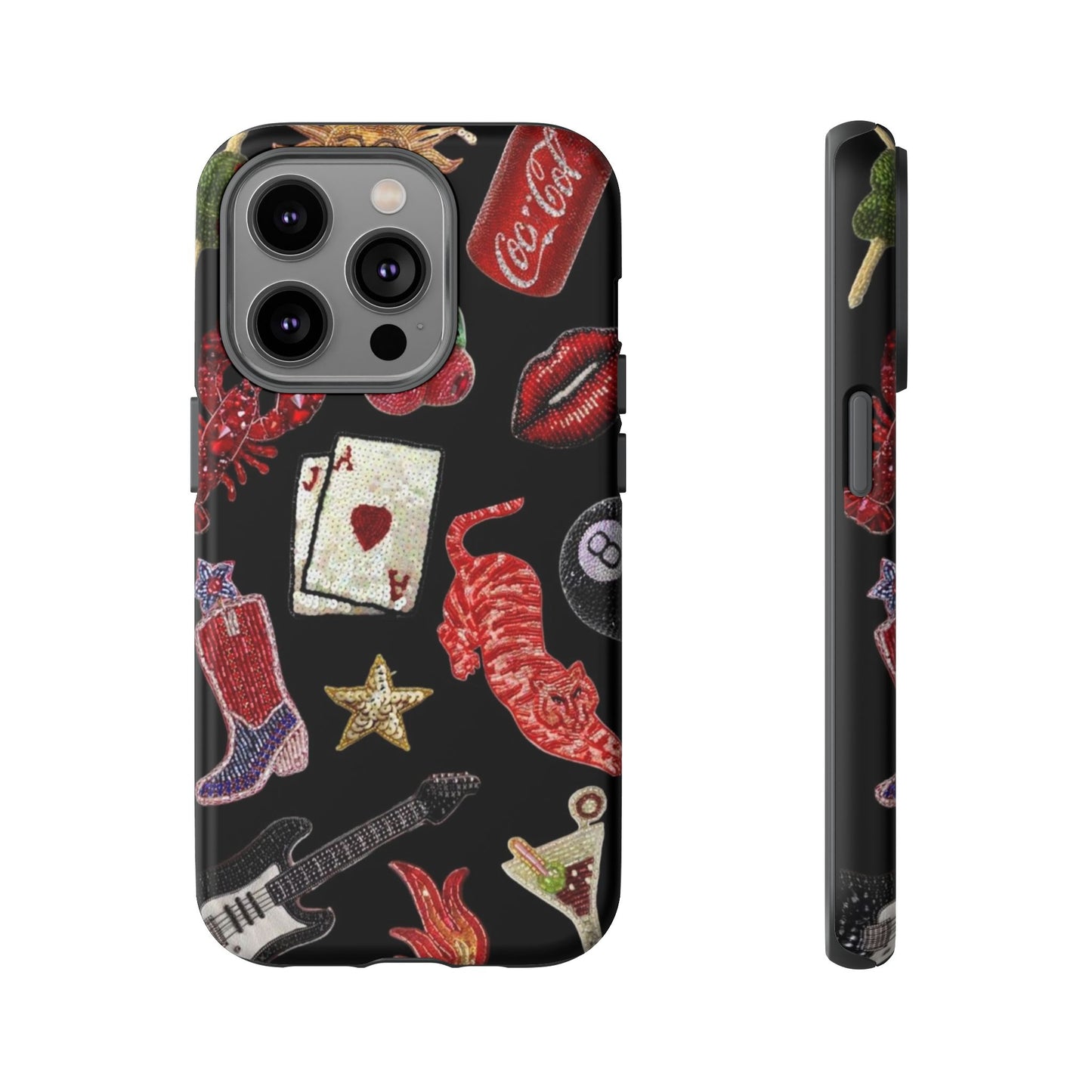 Retro Patch Motif Tough Case