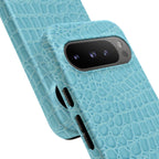 Croc Embossed Turquoise Phone Case