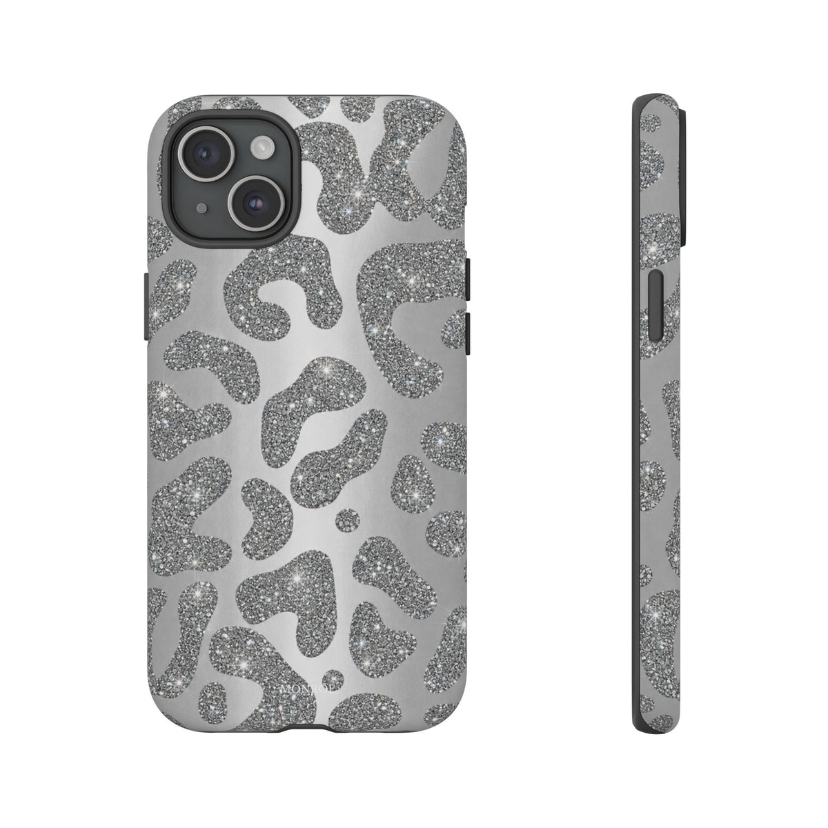 Silver Glitter Leopard Tough Case