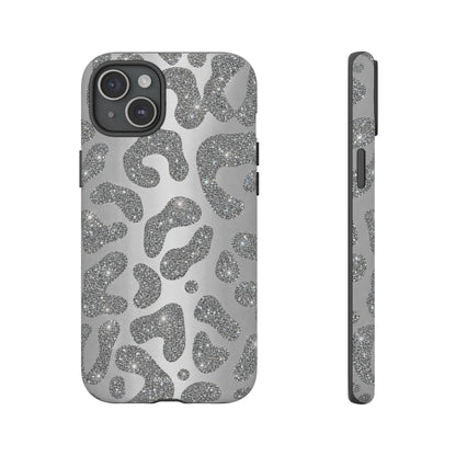 Silver Glitter Leopard Tough Case