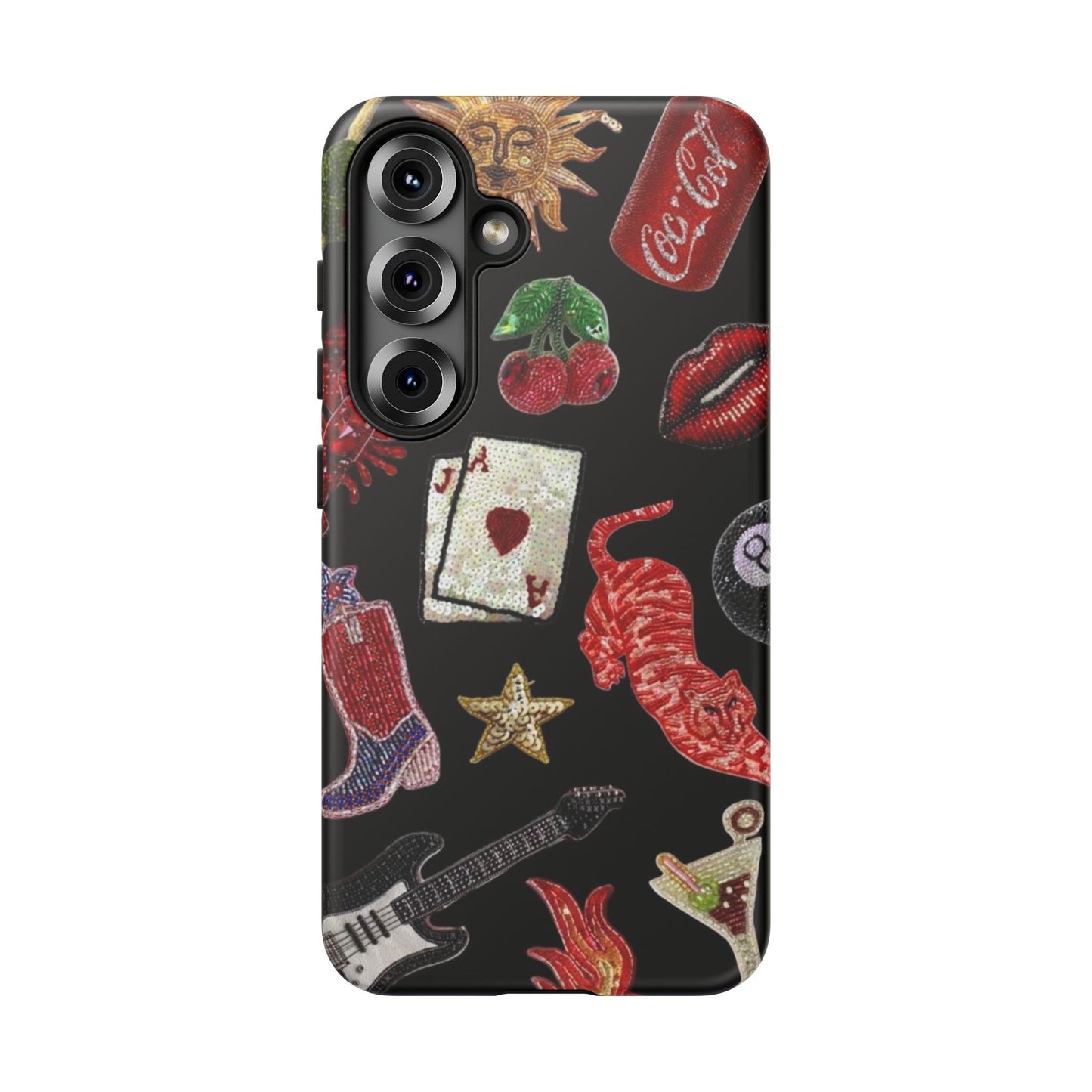 Retro Patch Motif Tough Case