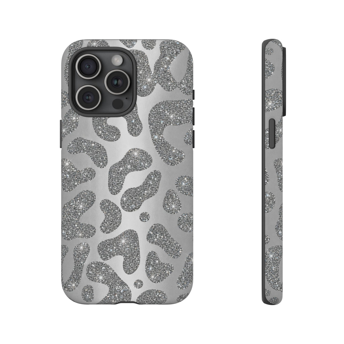 Silver Glitter Leopard Tough Case