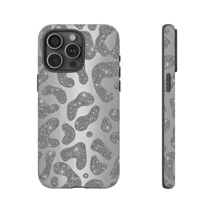 Silver Glitter Leopard Tough Case