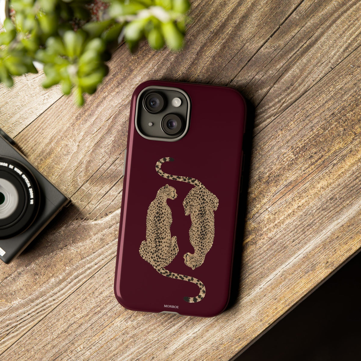 Burgundy Cheetah Tough Case