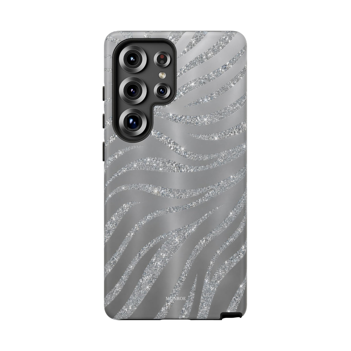 Silver Glitter Zebra Tough Case