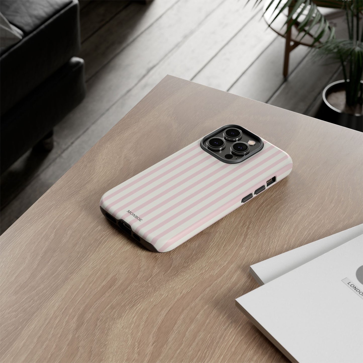 Light Pink Stripe Tough Phone Case