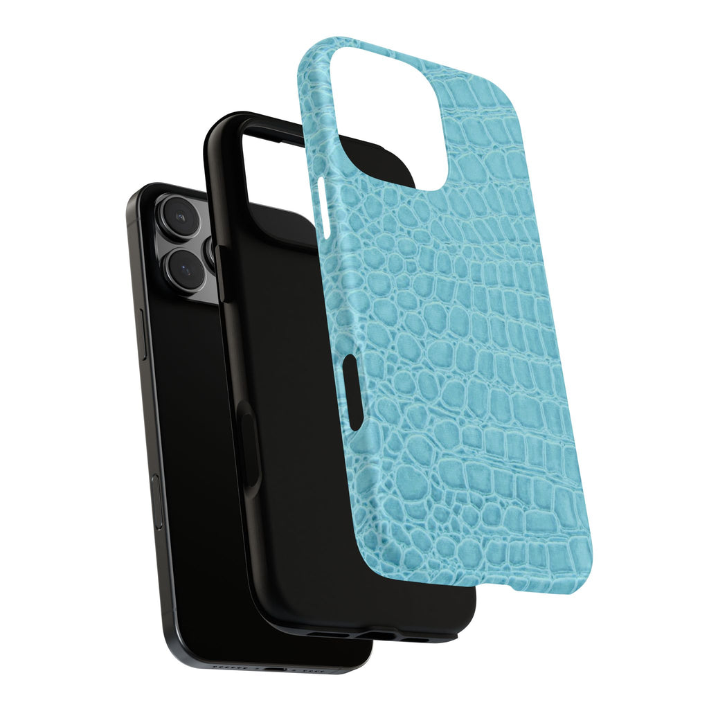 Croc Embossed Turquoise Phone Case