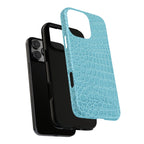 Croc Embossed Turquoise Phone Case