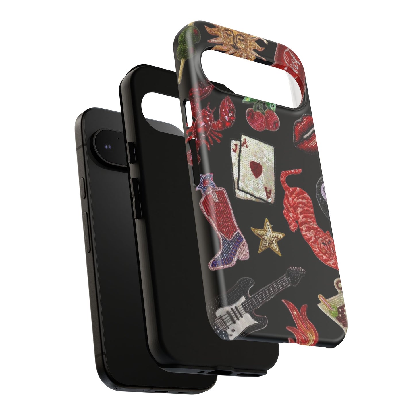 Retro Patch Motif Tough Case