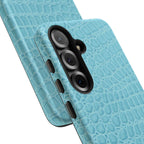 Croc Embossed Turquoise Phone Case
