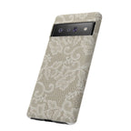 White Lace Pattern Tough Phone Case