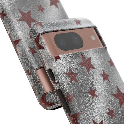 Silver Red Starry Tough Case