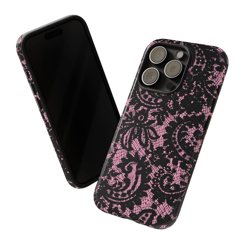 Pink Lace Pattern Tough Phone Case