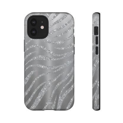 Silver Glitter Zebra Tough Case