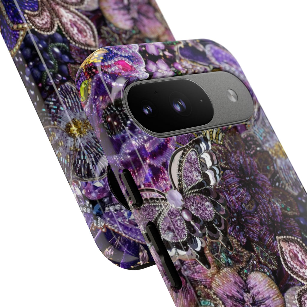 Purple Fleur-de-Lis Floral Tough Phone Case