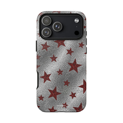 Silver Red Starry Tough Case