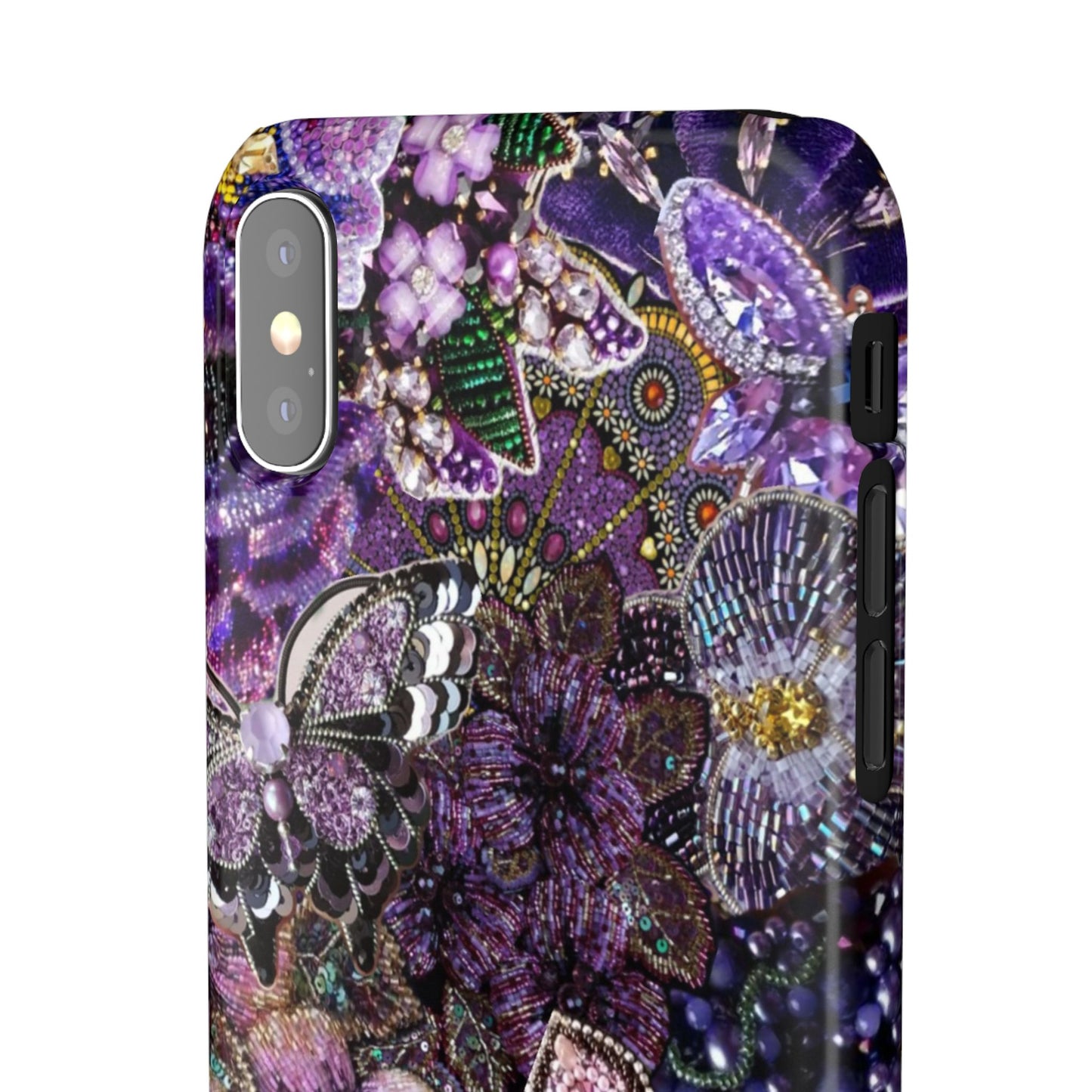 Purple Floral Butterfly Case