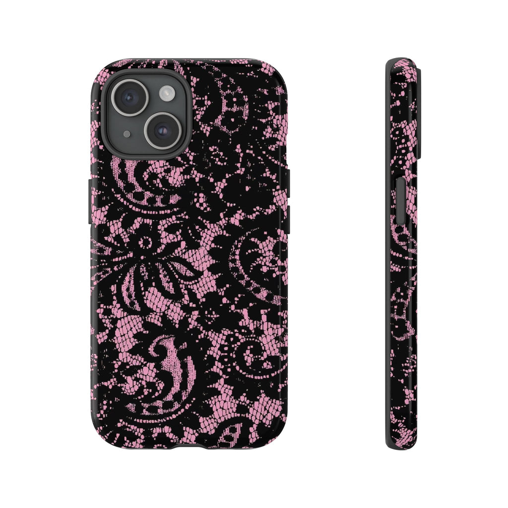 Pink Lace Pattern Tough Phone Case