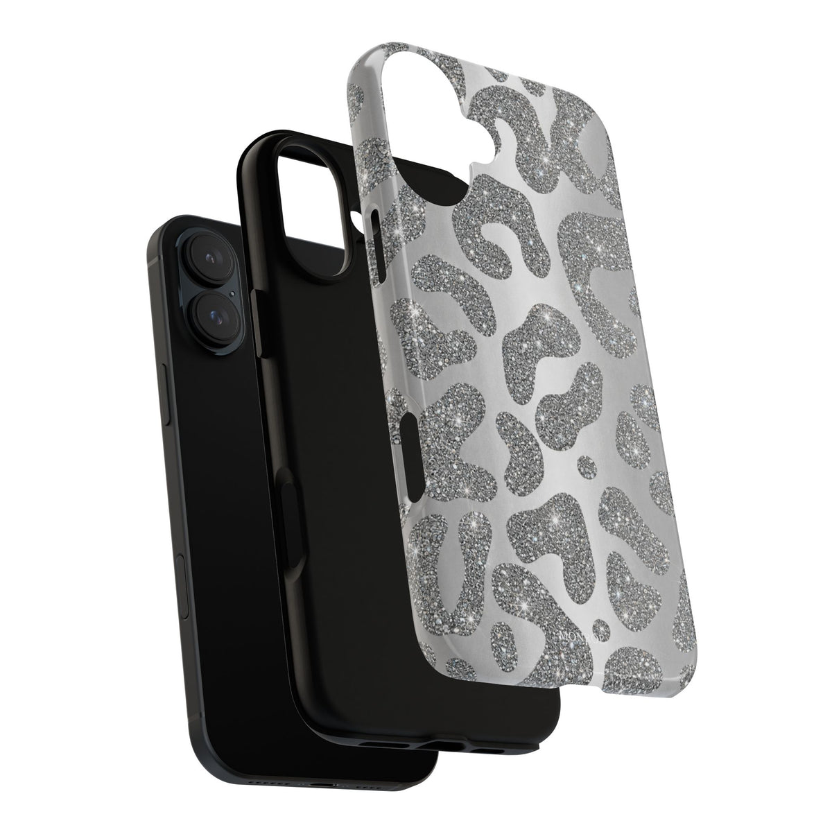 Silver Glitter Leopard Tough Case
