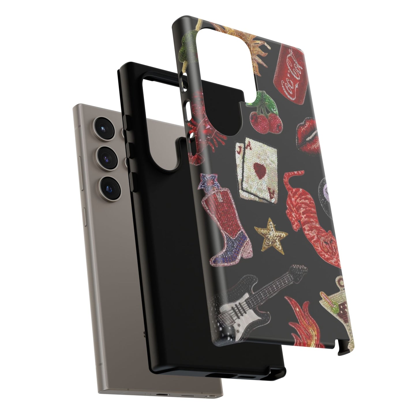 Retro Patch Motif Tough Case