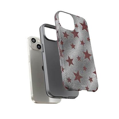 Silver Red Starry Tough Case