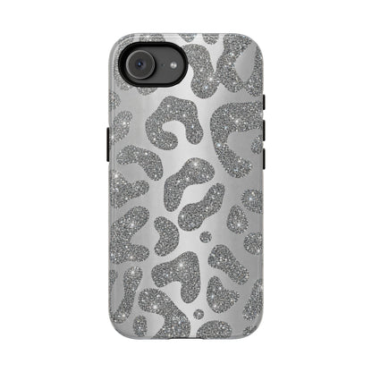 Silver Glitter Leopard Tough Case