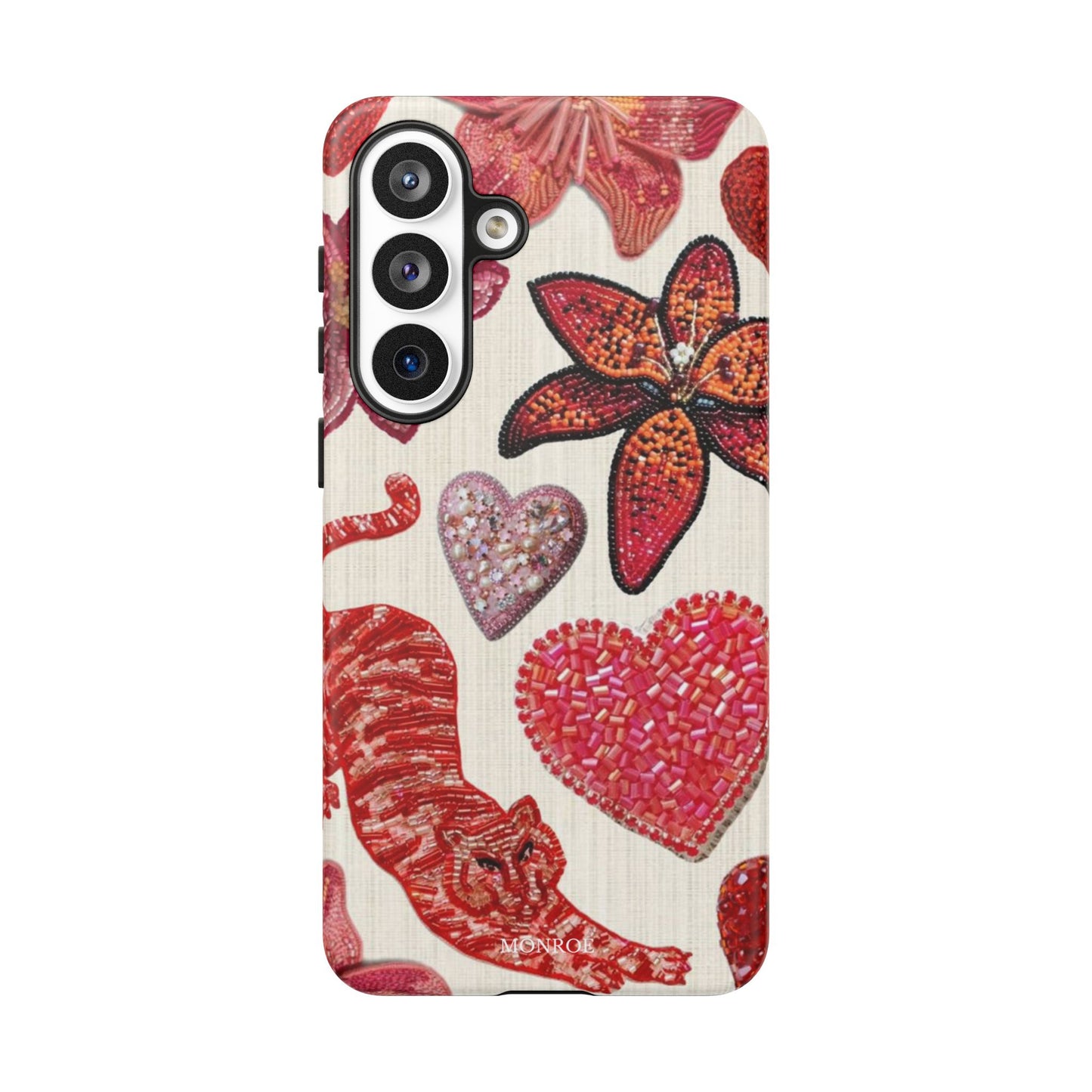 Floral & Heart Pattern Tough Case