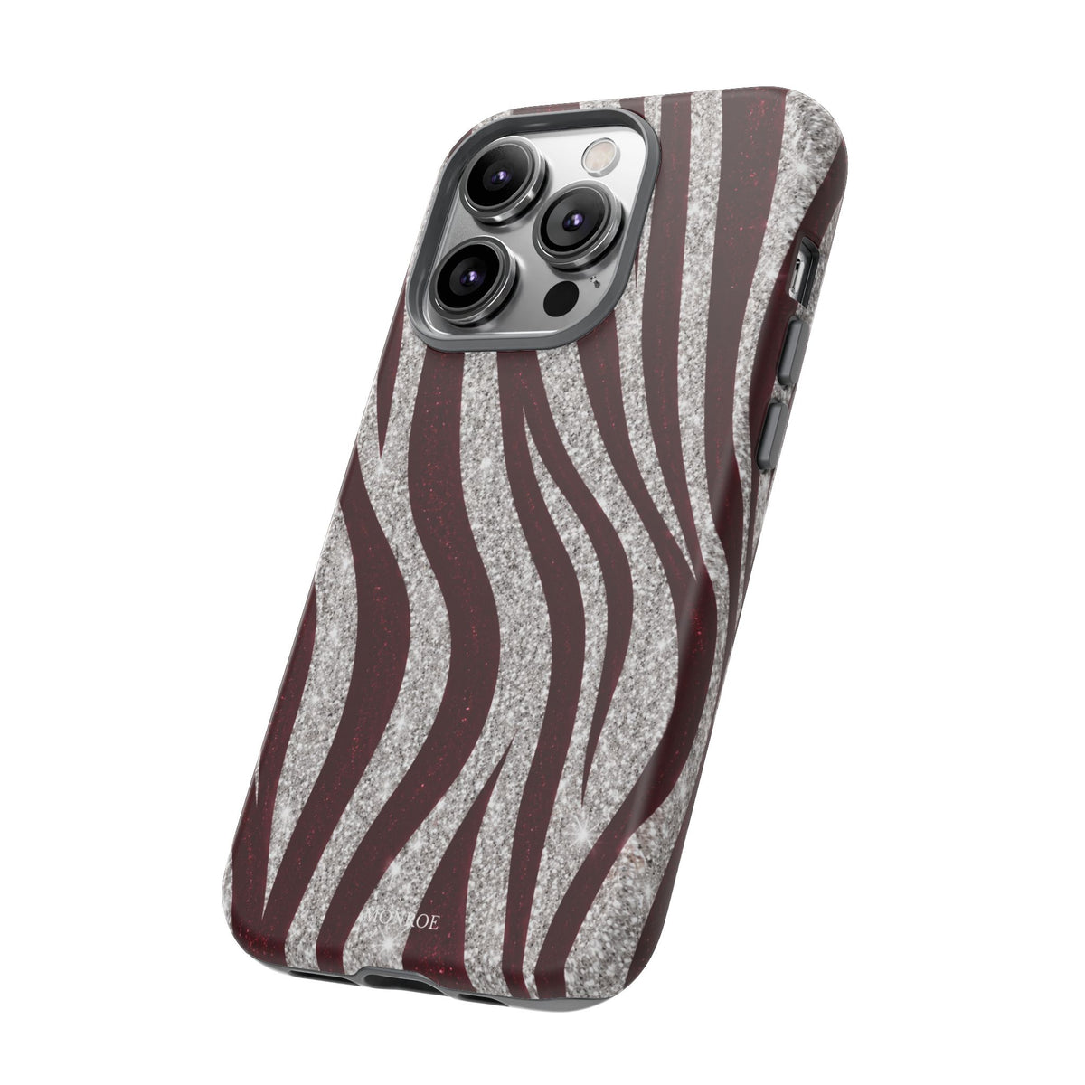 Burgundy Zebra Glitter Tough Case