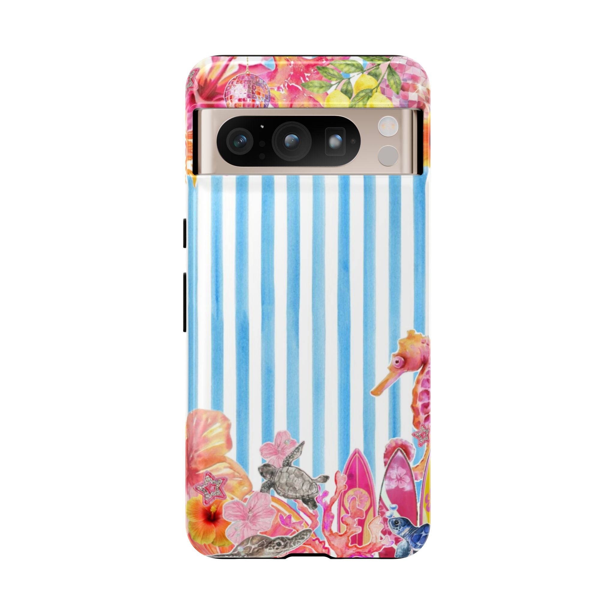 Beach Blue Striped Tough Phone Case