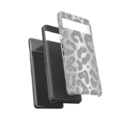Silver Glitter Leopard Tough Case