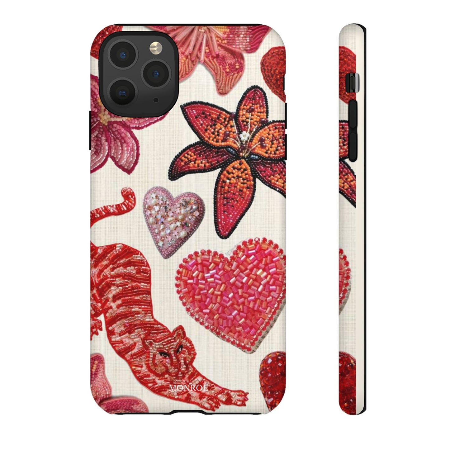Floral & Heart Pattern Tough Case