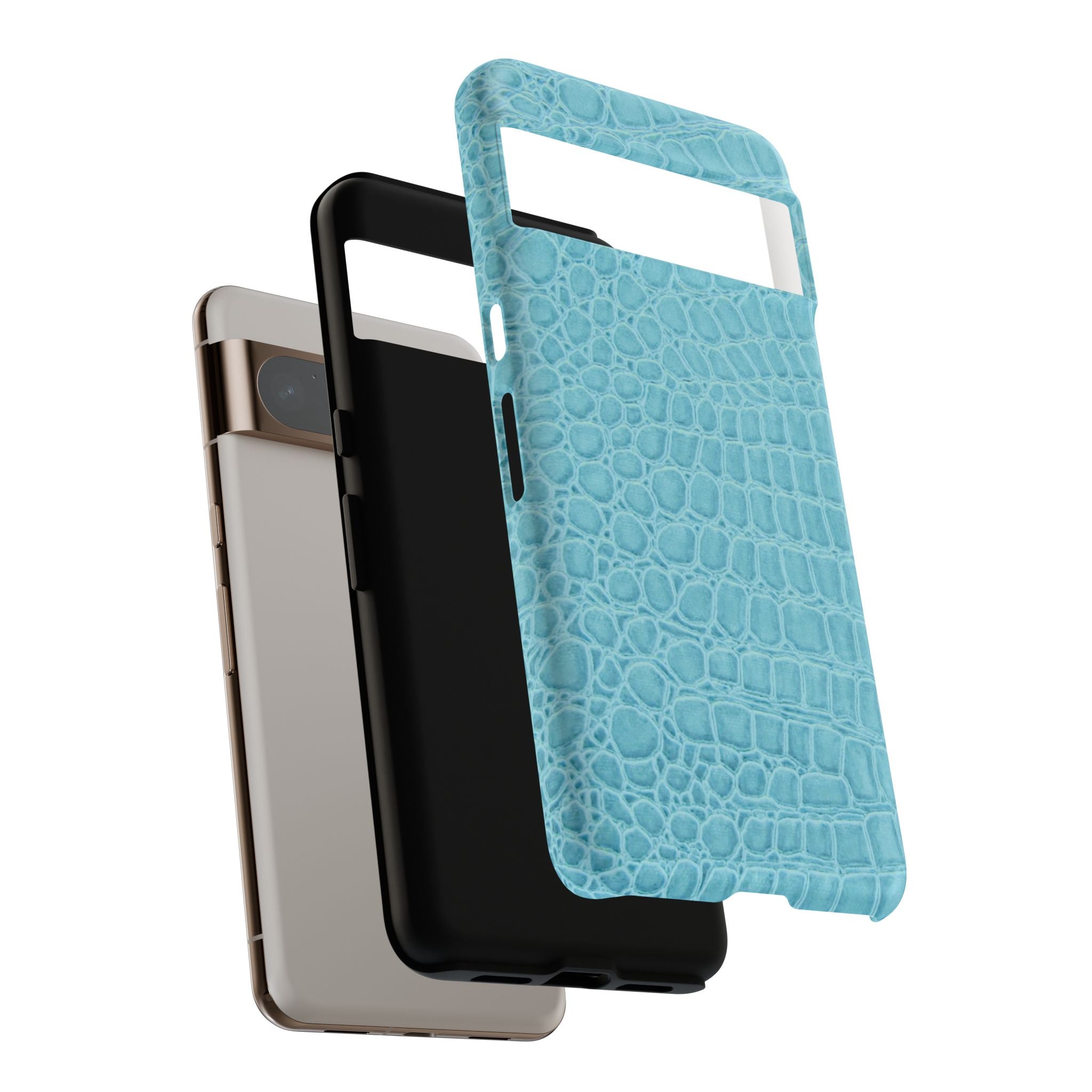 Croc Embossed Turquoise Phone Case