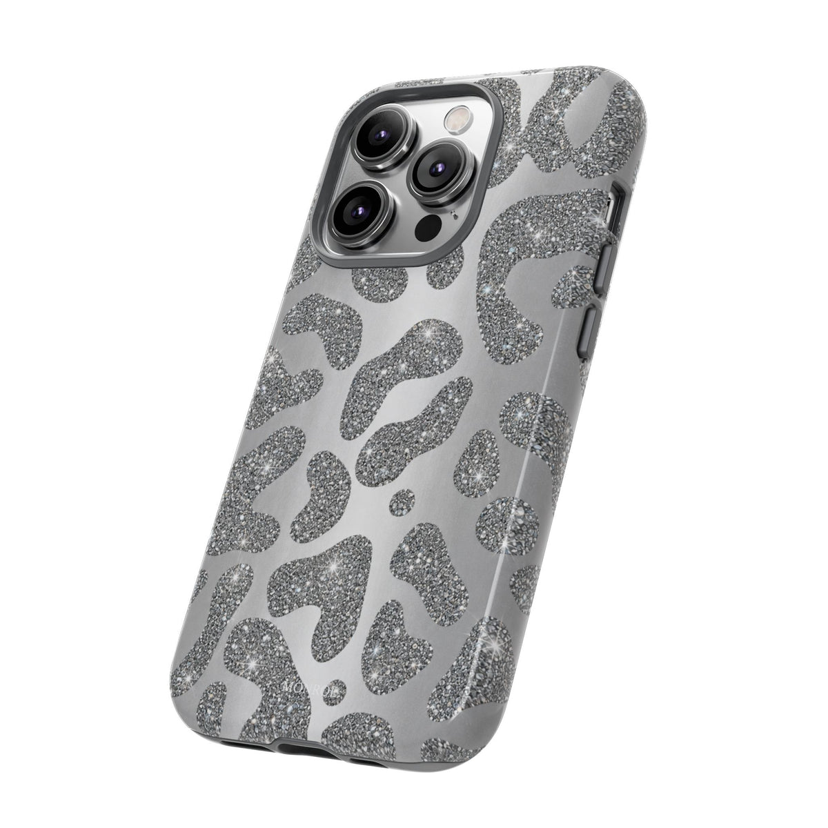 Silver Glitter Leopard Tough Case