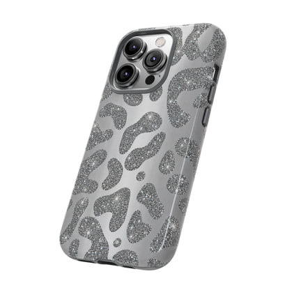 Silver Glitter Leopard Tough Case