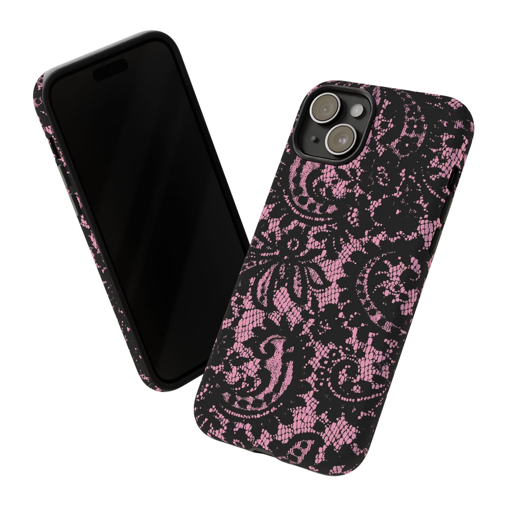 Pink Lace Pattern Tough Phone Case
