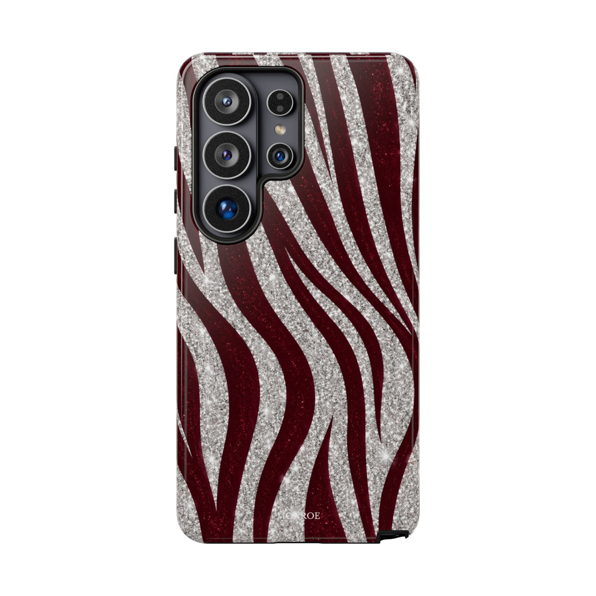 Burgundy Zebra Glitter Tough Case