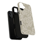 White Lace Pattern Tough Phone Case