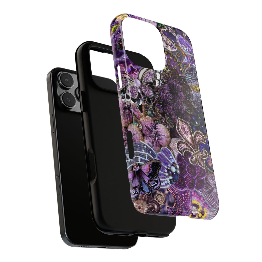 Purple Fleur-de-Lis Floral Tough Phone Case