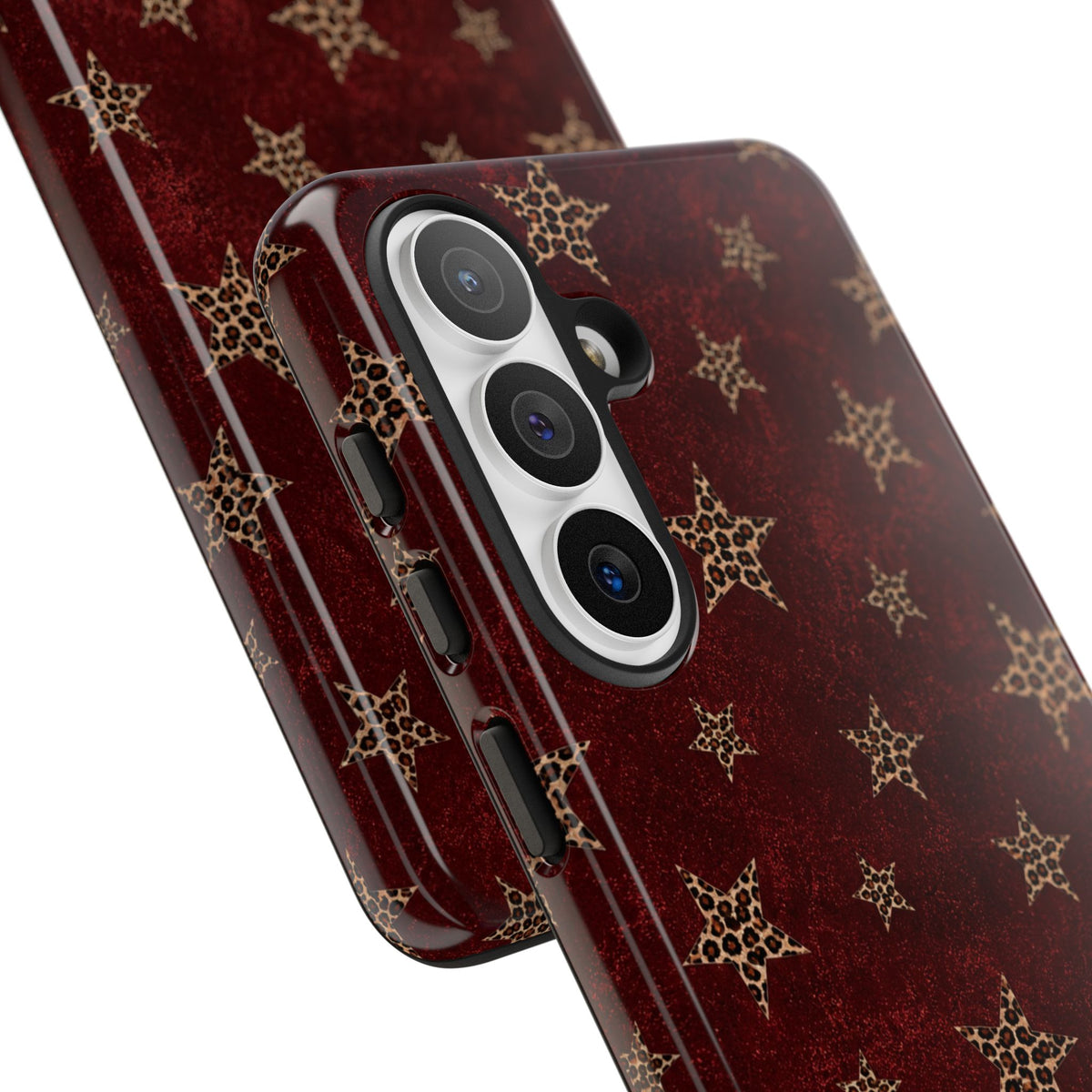 Burgundy Leopard Star Tough Case