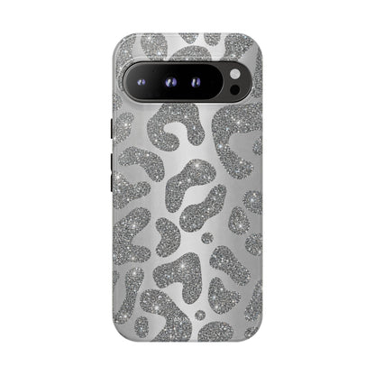 Silver Glitter Leopard Tough Case