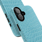 Croc Embossed Turquoise Phone Case