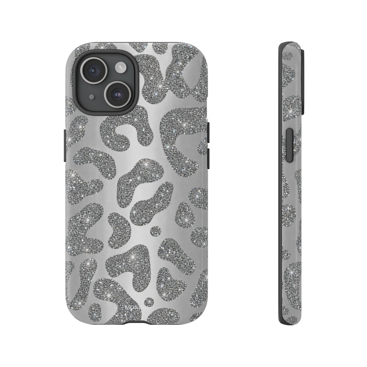 Silver Glitter Leopard Tough Case