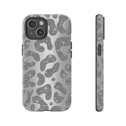 Silver Glitter Leopard Tough Case
