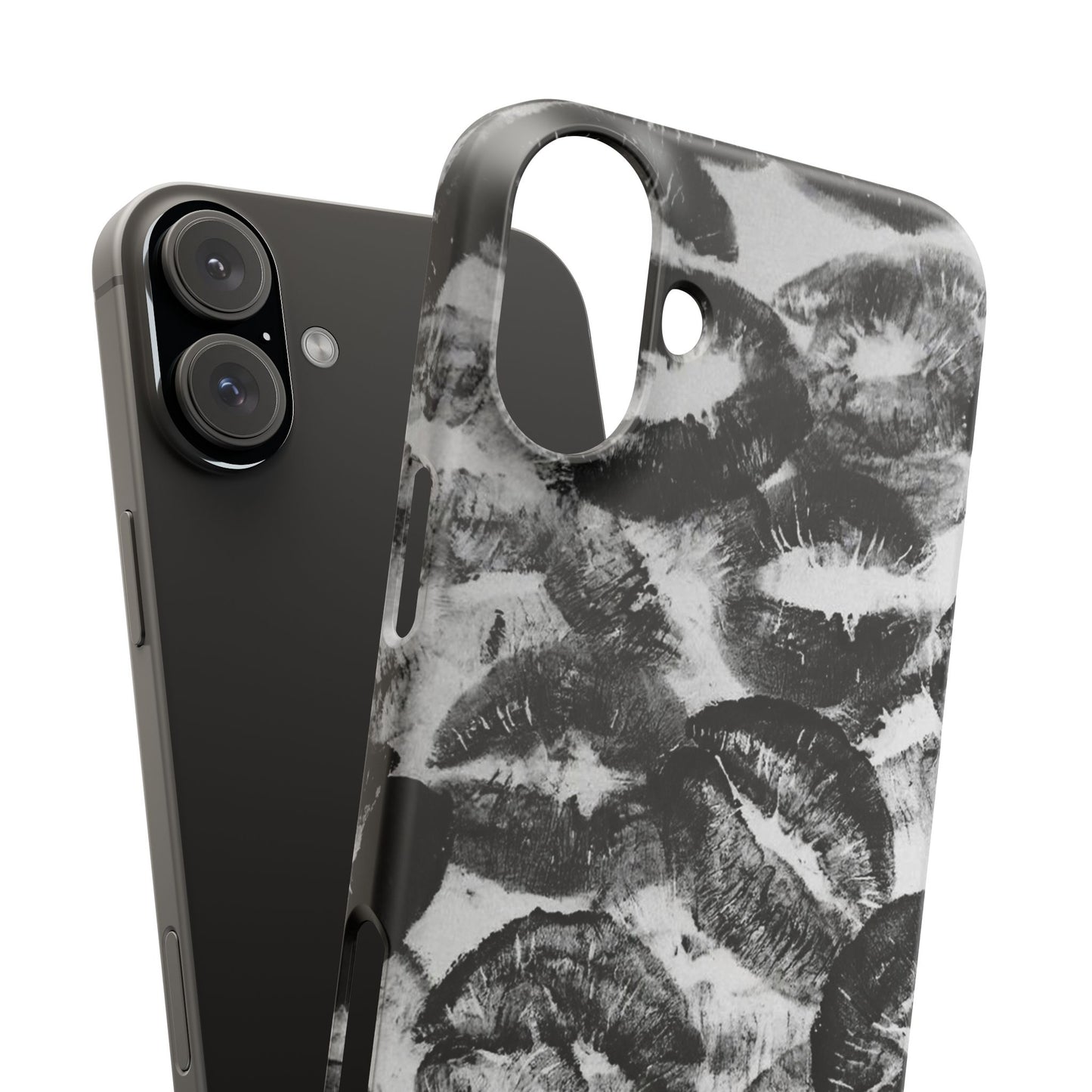 Black & White Kiss Print Case