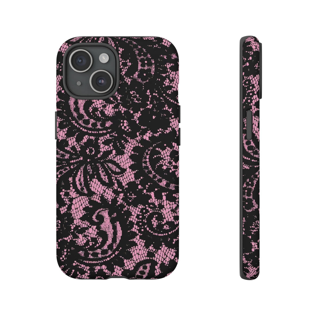 Pink Lace Pattern Tough Phone Case