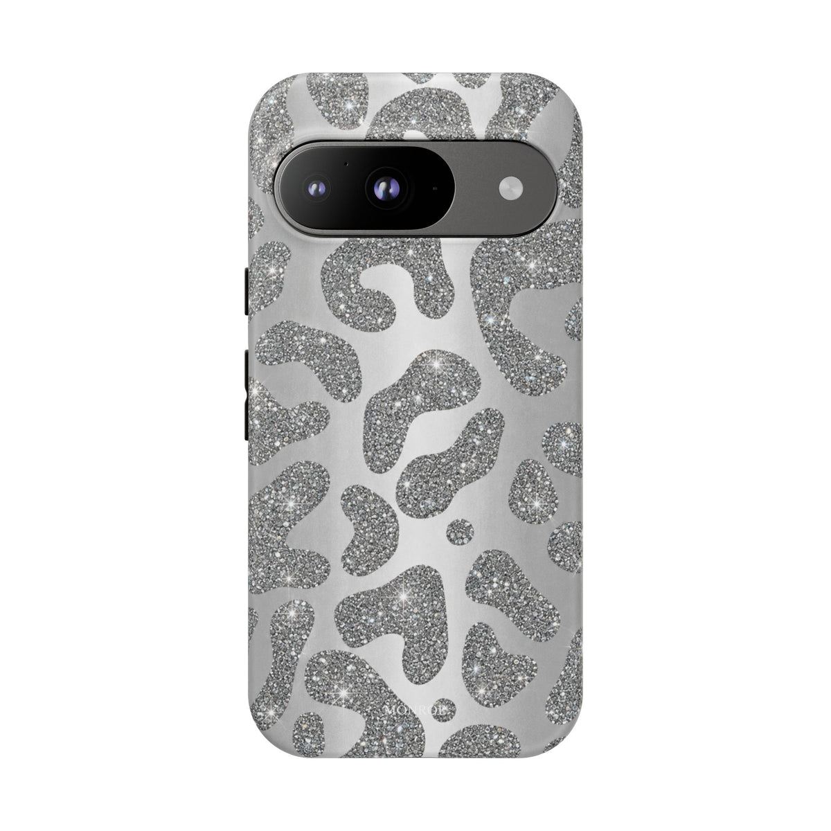 Silver Glitter Leopard Tough Case